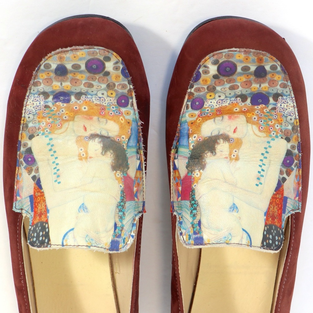 Wearable art loafers w/Gustav Klimt reproduction - Picture 3 of 10